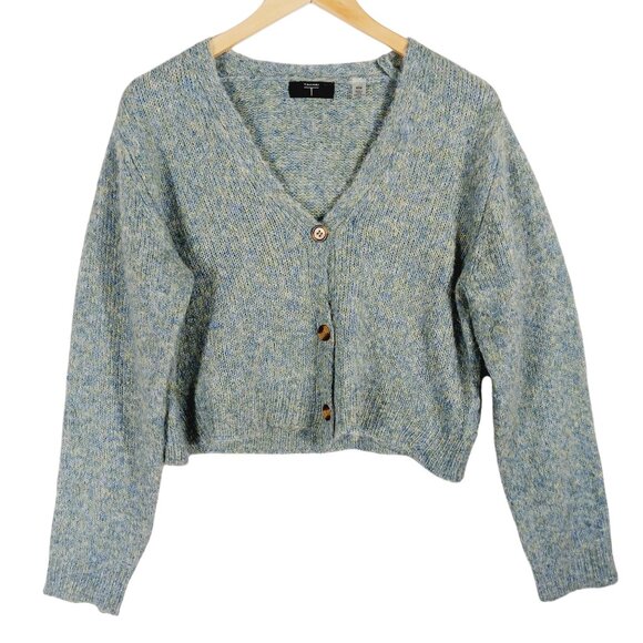 TAHARI, Cropped Button Cardigan, Medium, Soft, Lightweight, Blue/Green Mix - Picture 3 of 16